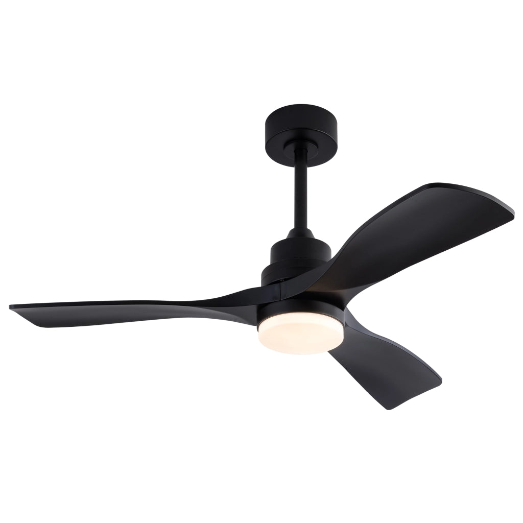 Ventilatore da soffitto 42 pollici con luce LED; telecomando e 3 pale ABS nere