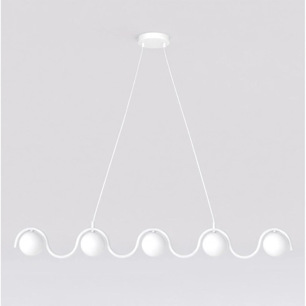 Lampada a sospensione Sinus in acciaio bianco