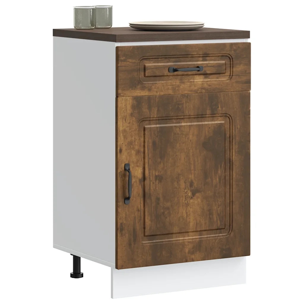Base da Cucina Kalmar Rovere Fumo in Legno Multistrato 853482
