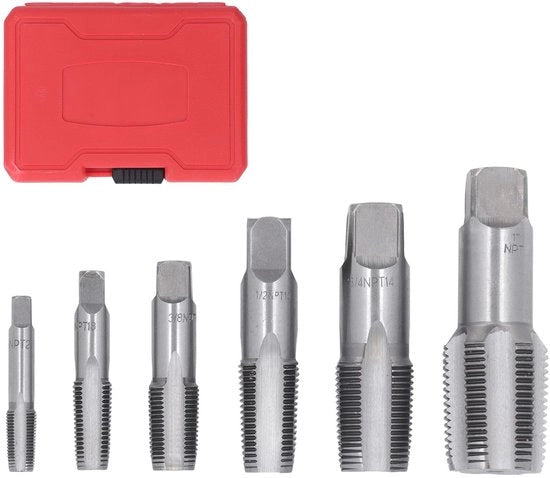 Set di connettori NPT in acciaio di carbonio - 6 valvole di ingresso da 1 pollice a 1/8 pollice - Contenitore portatile - Resistente alla corrosione - Connesioni ermetiche