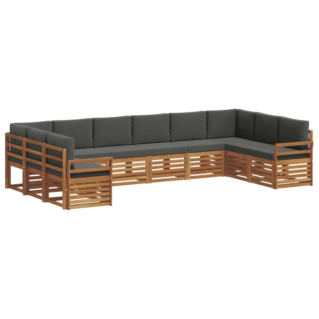 Set divano sezionale con cuscino 10 pcs Naturale e Antracite 3375562