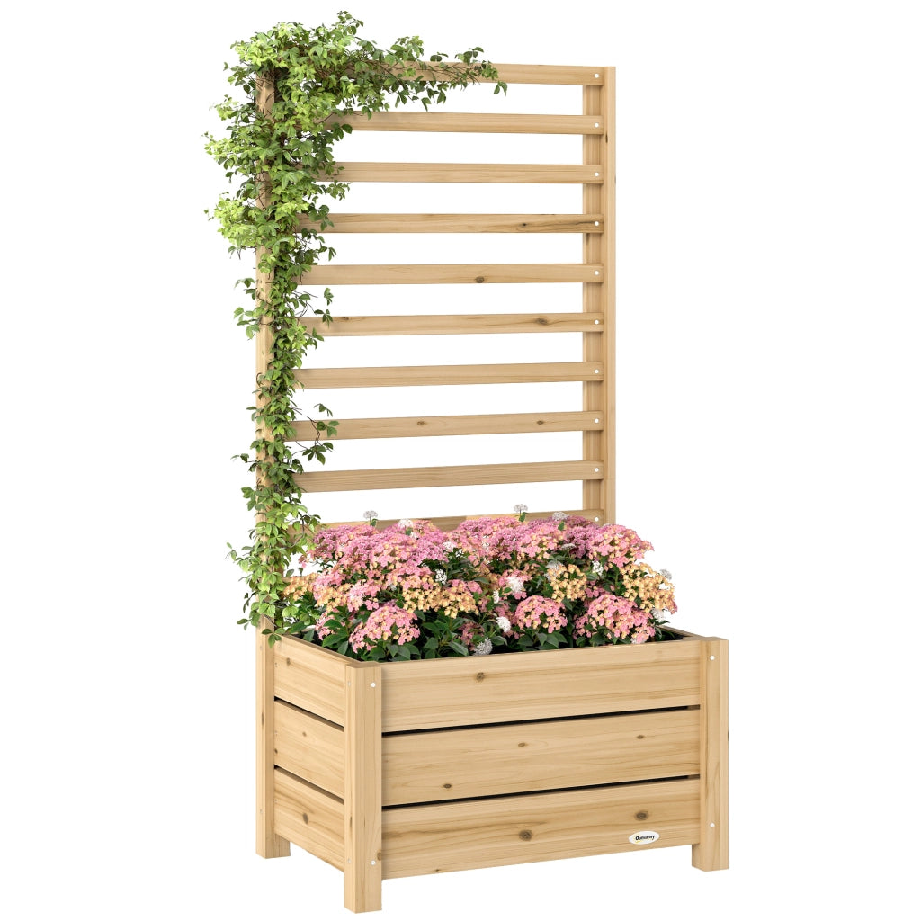 Fioriera con griglia e schermo ¨C zephmum ¨C legno naturale 60x39x120 cm