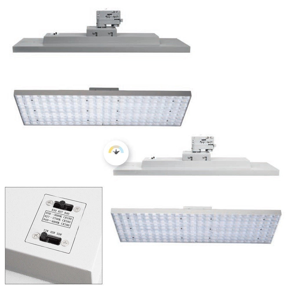 Trade Shop - Faretto Track Led Cct 72w Binario Trifase 3in1 Dimmerabile 3 Temperature Luce 230v -