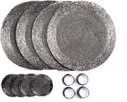 Set di 12 sostegni per cristalli artigianali in argento antico - 32 cm