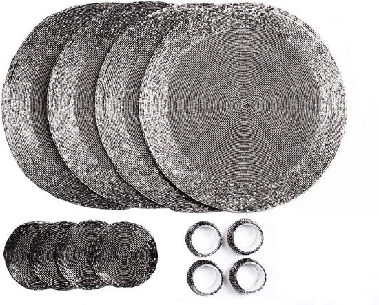 Set di 12 sostegni per cristalli artigianali in argento antico - 32 cm