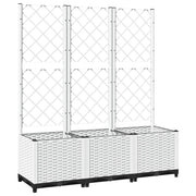 Fioriera | Cassetta per fiori | Vaso da Giardino con Graticcio Bianco 120x40x136 cm PP