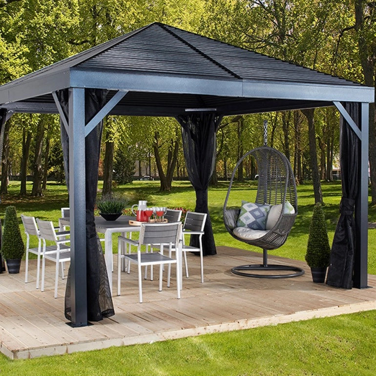 Gazebo in alluminio ed acciaio South Beach 12'x12' 363x363x310 cm by Ezooza