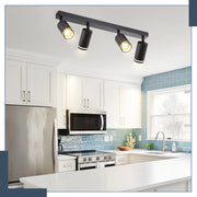 ZMH Faretto da soffitto neri 4 fiamme GU10 metallo per camera letto corridoio