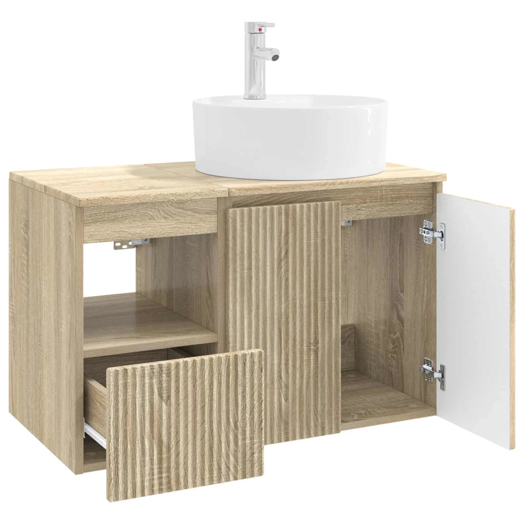 Set di mobili per il bagno 2 pz Rovere Sonoma 3404076