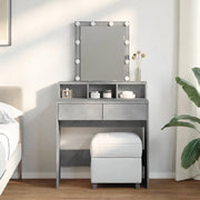 vidaXL Toeletta con LED Grigio Cemento 80x41x144,5 cm