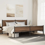 Giroletto senza Materaso in Metallo Rovere Marrone 193x203 cm 3301417