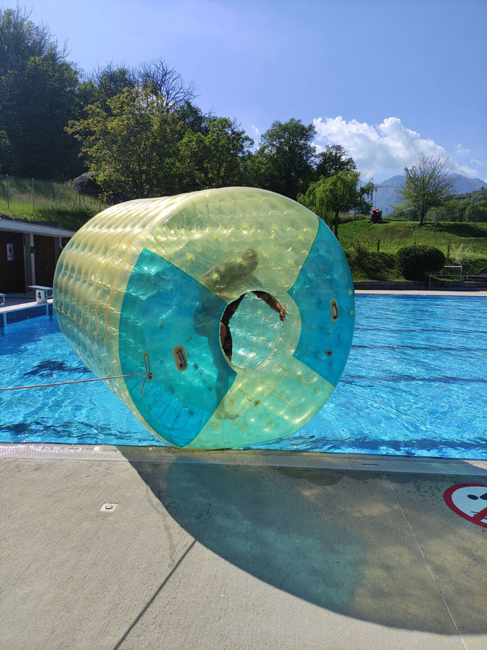 Rullo Acquatico Zorbing 2 Persone 280x240x180 cm Senza Pompa in PVC Giallo