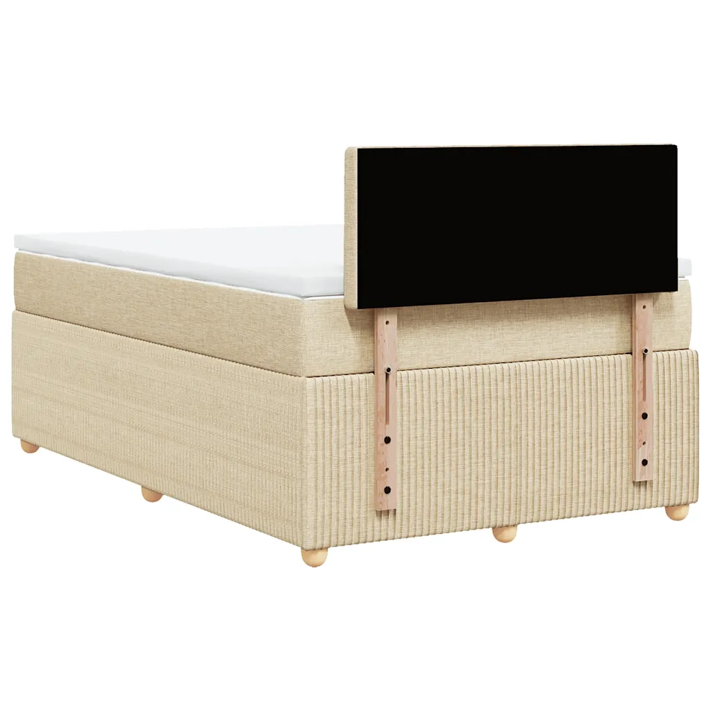 vidaXL Giroletto a Molle con Materasso Crema 120x190 cm in Tessuto