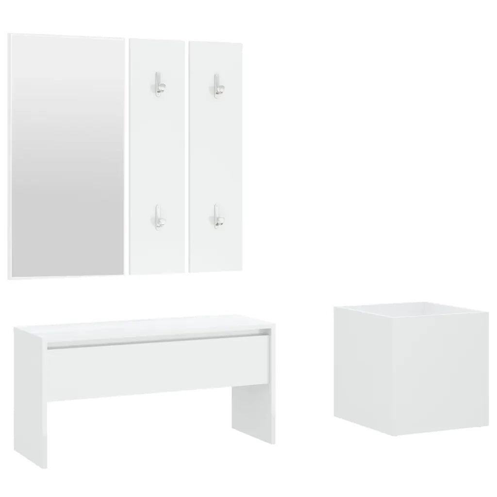 Set di Mobili da Corridoio Bianco in Legno Multistrato 3082053