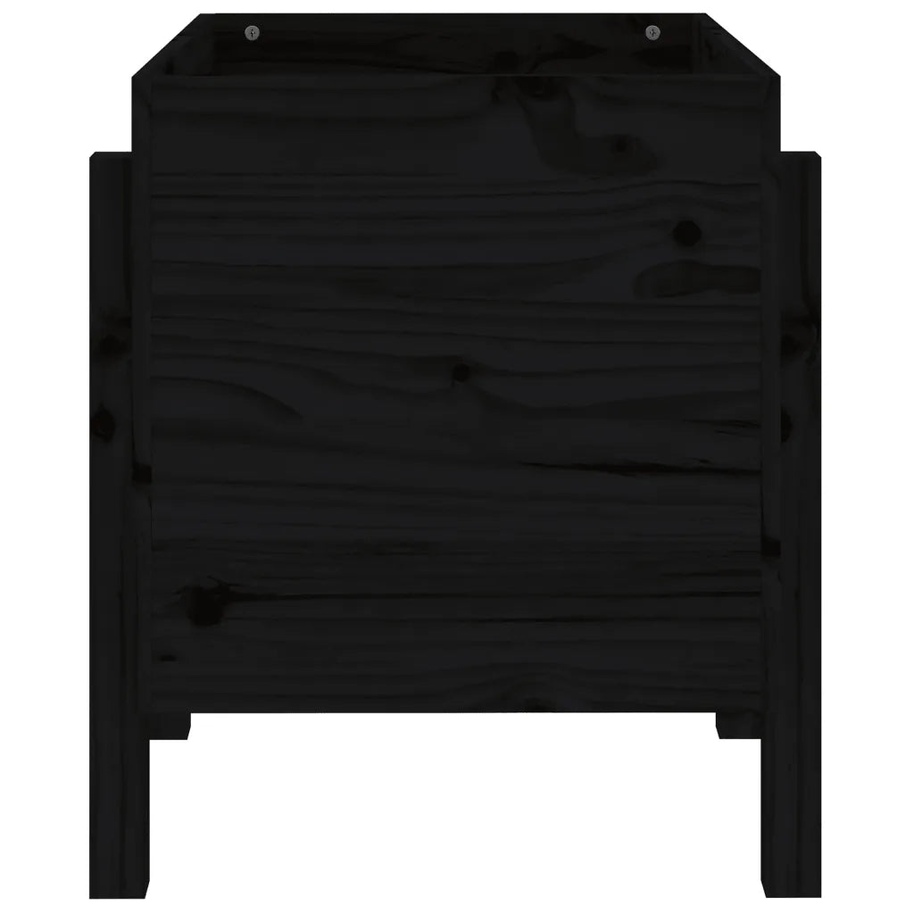 Fioriera da Giardino Nera 62x50x57 cm in Legno Massello di Pino