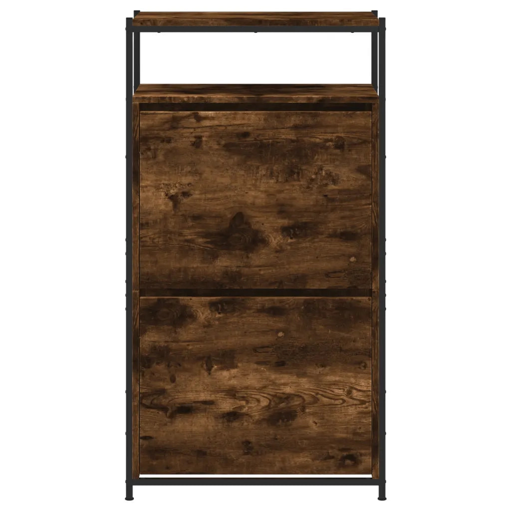 Scarpiera-Scaffale per scarpe Rovere Fumo 60x34x112 cm in Legno Multistrato
