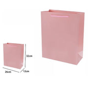 Trade Shop - Set 3 Pezzi Buste Borsa Regalo Sacchetti 32x26x12cm 69920 Rosa Con Manico Cordino -