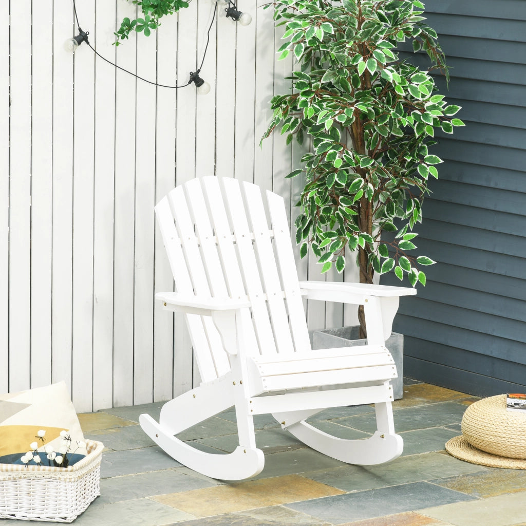 Sedia a dondolo Adirondack ¨C zephmum ¨C Bianco 77x94x97 cm