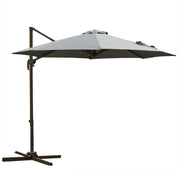 Ombrellone da Giardino a Manovella e a 8 Stecche con Angolazione Regolabile, ?2.95x2.5 m, Grigio