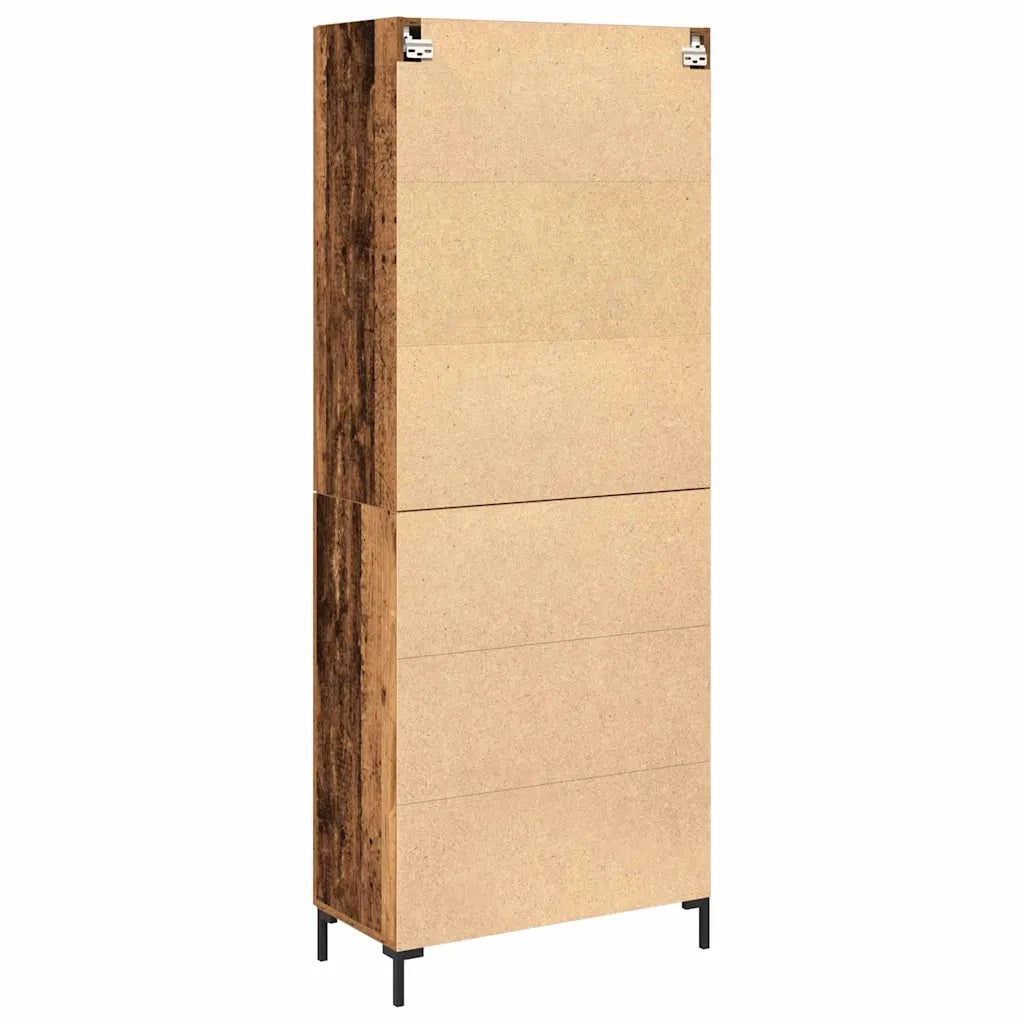 Credenza 2 pz-Set di 2 Buffet-Armadio da cucina Legno vecchio 69,5 x 34 x 180 cm 485182