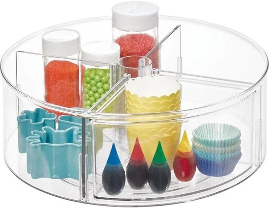 Draaitafel divisibile per cibi e spezie - parte della serie The Home Edit - aiuto cucina girevole per cibi e spezie - realizzato con materiale riciclato trasparente