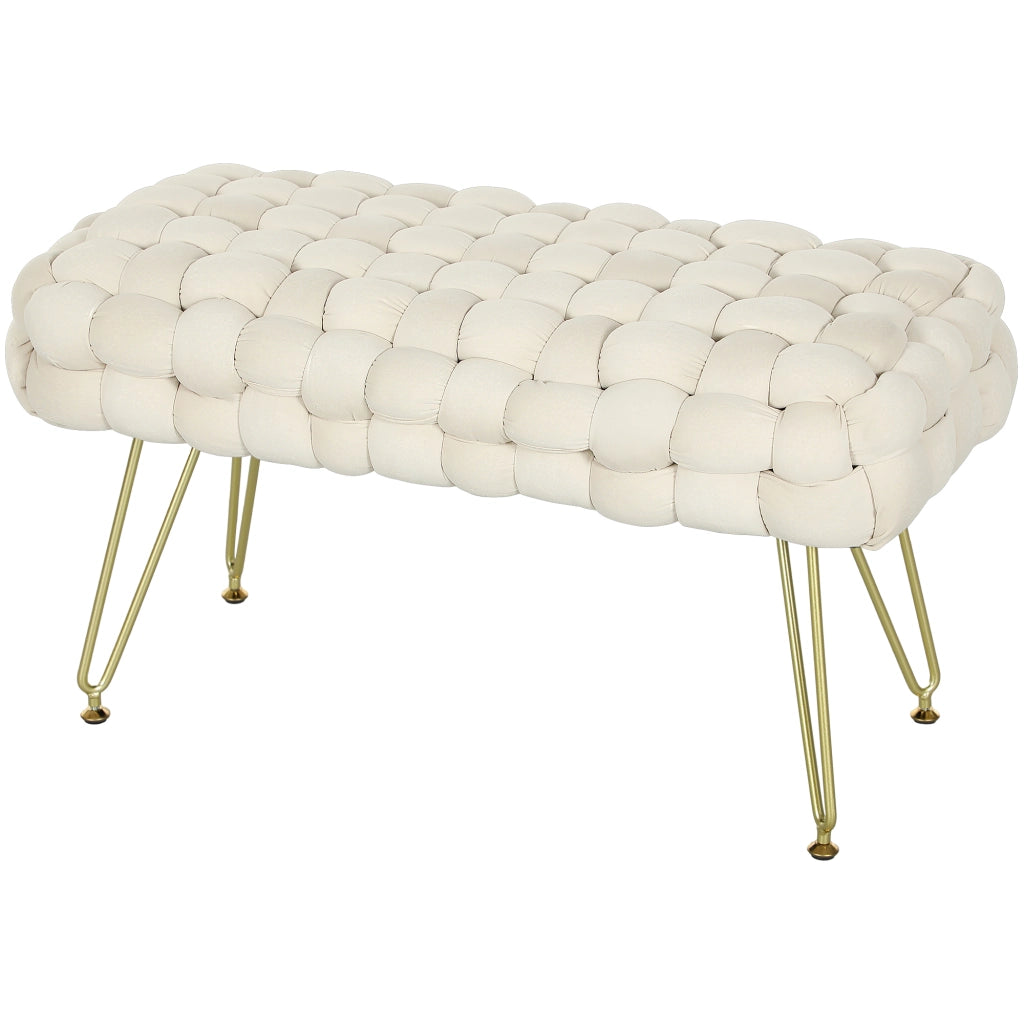 Pouf imbottito con gambe in metallo ¨C zephmum ¨C crema