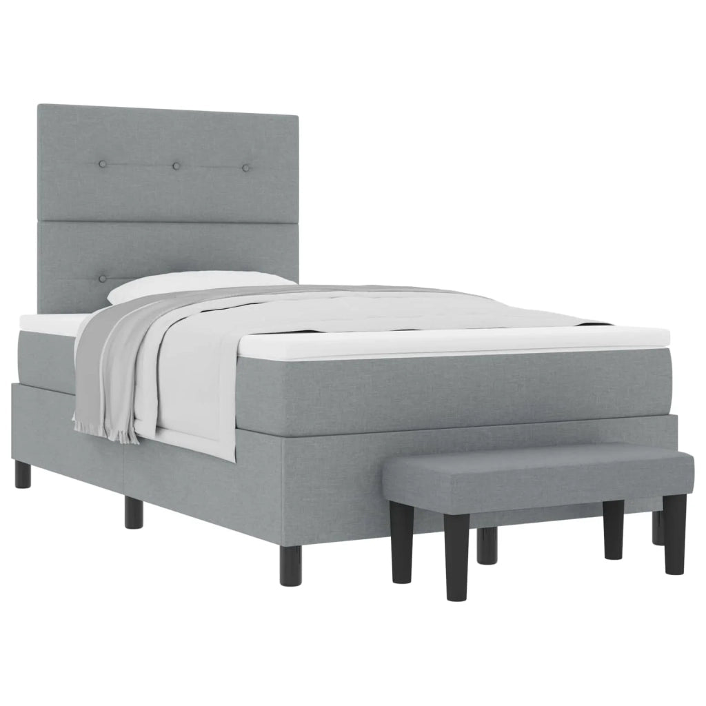 Letto a molle con materasso Grigio chiaro 120 x 190 cm Tessuto 3344051