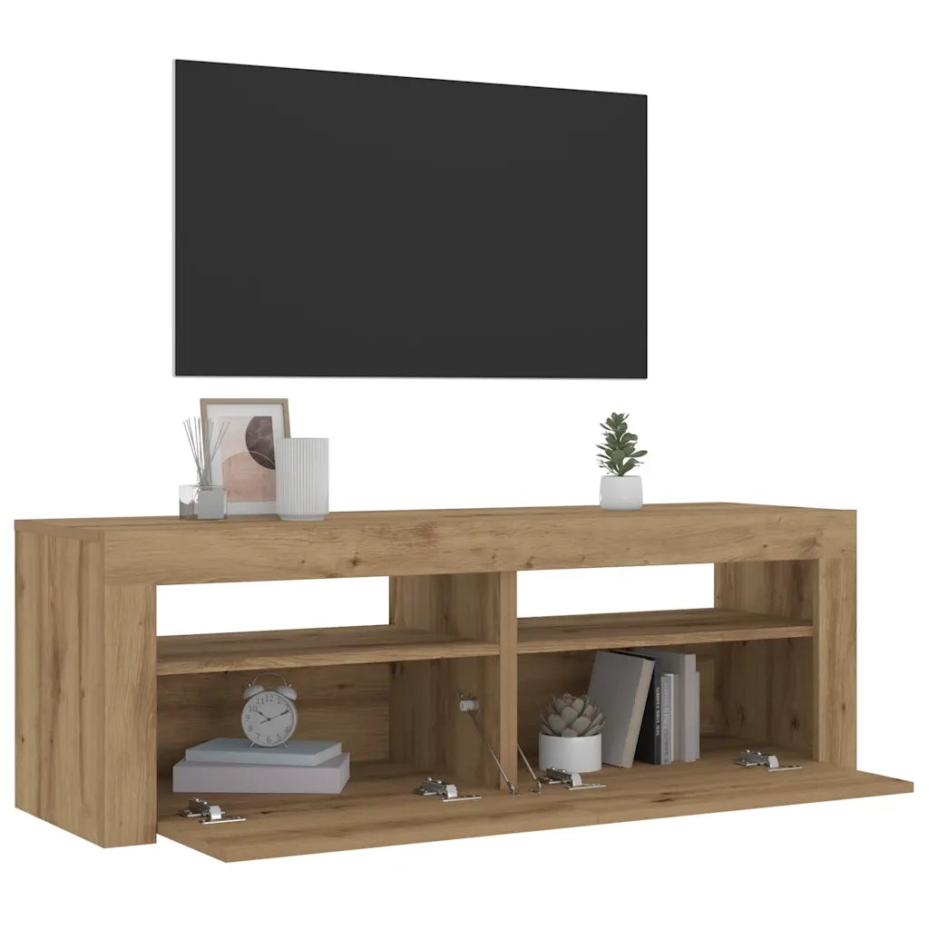 Comodini 2 pz con Luci LED Rovere Artigianale 60x35x40 cm 3329162