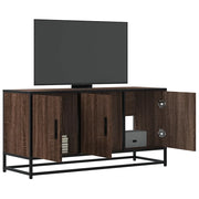 Mobile TV-Credenza per TV-Console TV Rovere Marrone 100x35x50 cm Legno Multistrato Metallo