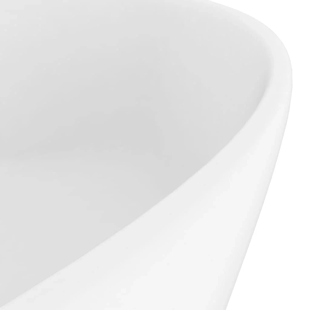 Lavabo di lusso con troppopieno lavabo da appoggio lavabo da bagno stanza da trucco casa 36 x 13 cm ceramica bianca opaca 02_0002773