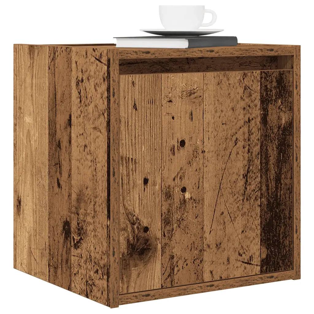 Comodino a Muro Legno Antico 38x34x40 cm 861243