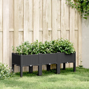 Fioriera da Giardino con Gambe Nera 120x40x42 cm in PPcod mxl 115323