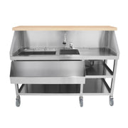 Postazione Mobile da Cocktail – Bancone, Acciaio Inox, Pozzo Ghiaccio Isolato