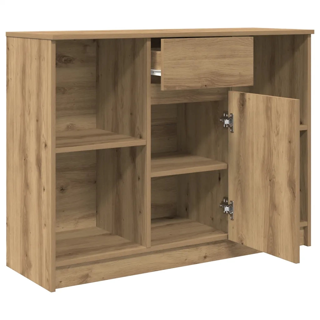 Credenza con Cassetto Rovere Artigianale 101x35x76cm Truciolato 861570
