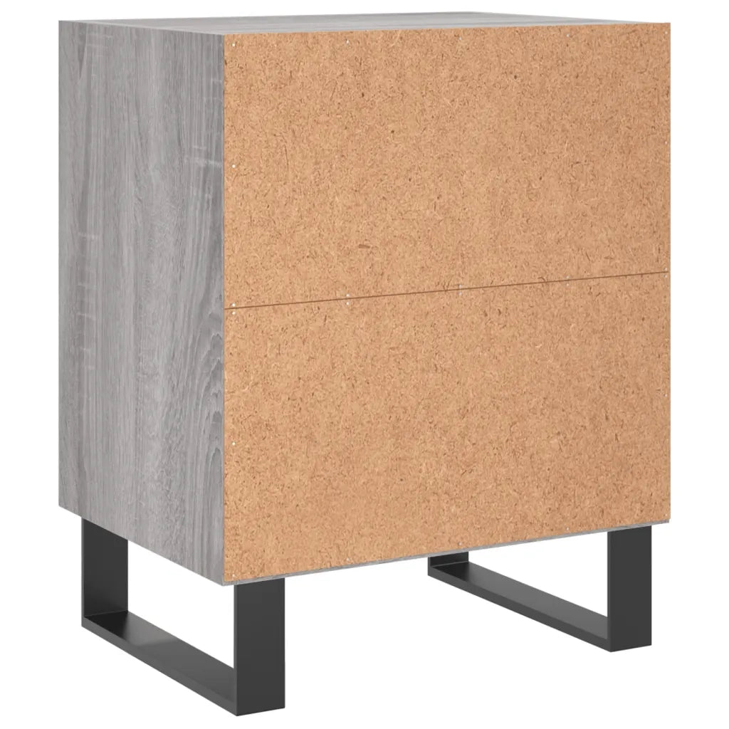 Set di 2 Comodini | Armadio da Notte | Mobiletto da notte Grigio Sonoma 40x30x50 cm in Legno Multistrato