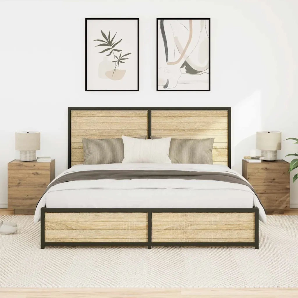 Armadio da Notte 2 pcs Rovere artigianale 45 x 40 x 55 cm 863060