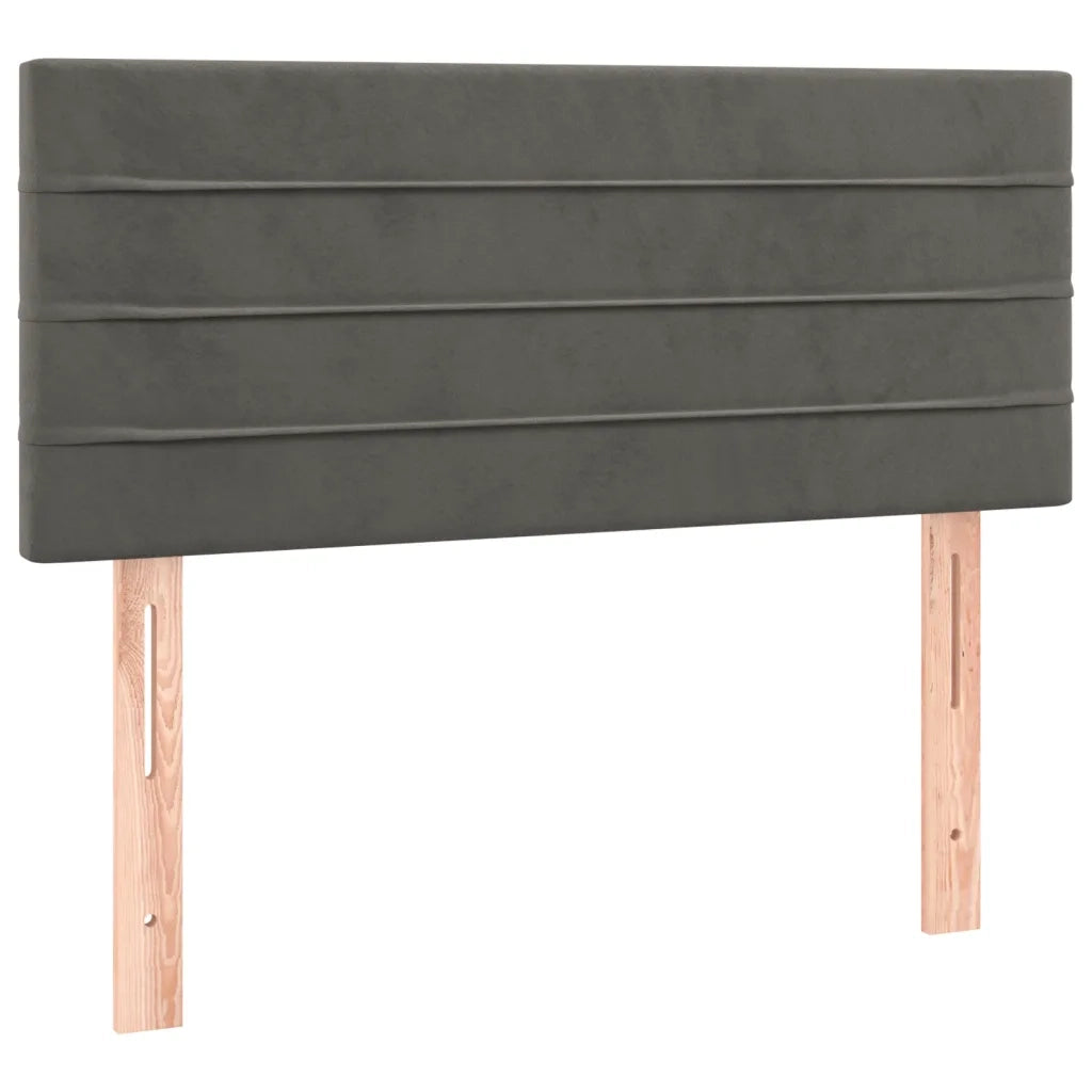 Letto a Molle con Materasso e LED Grigio Scuro 90x190cm Velluto 3134436