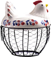 Egg Container Organizer in Ferro con Contenitore per Frutta e Pane