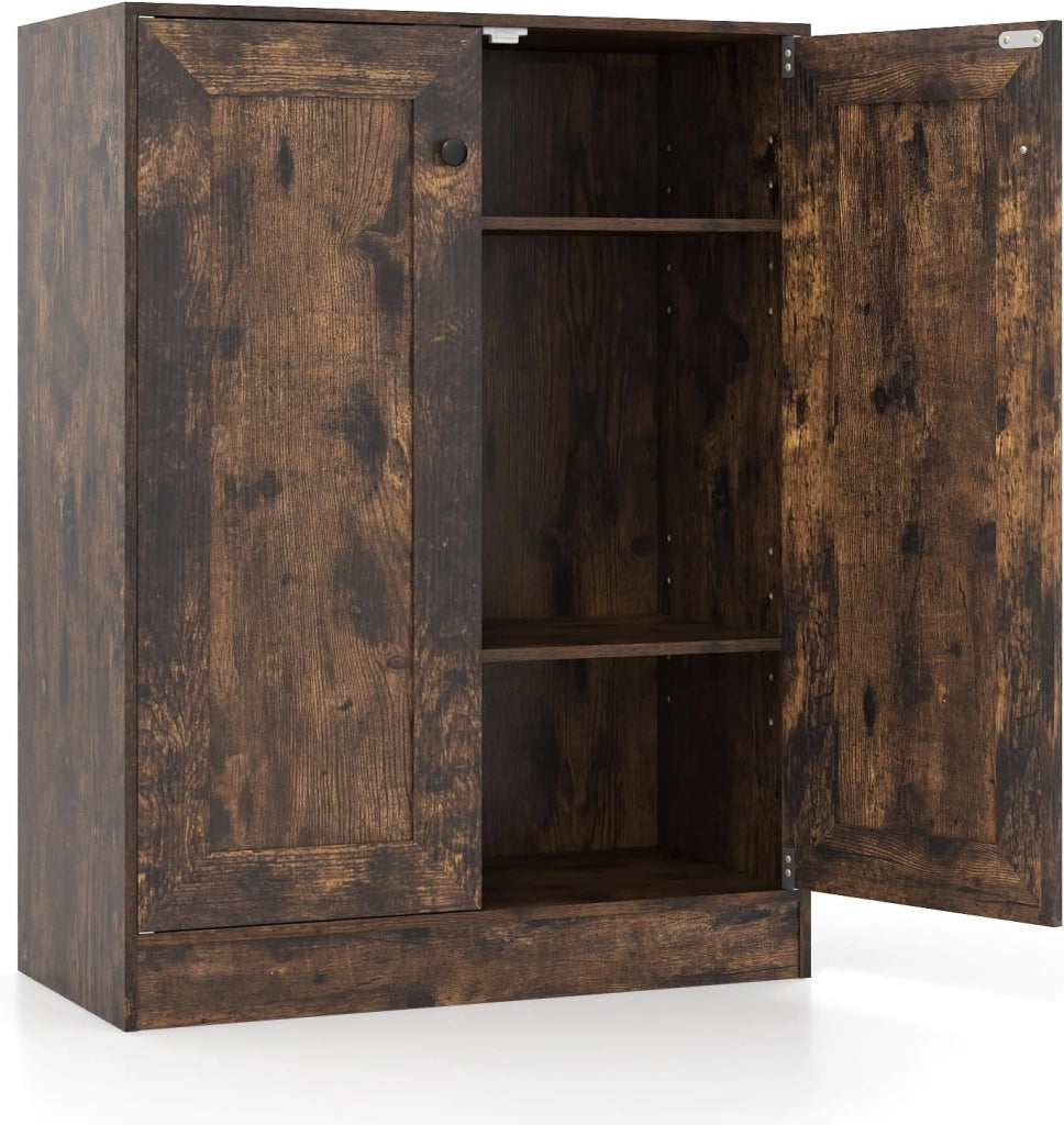 Armadietto da bagno con 2 ripiani regolabili, 60 x 30 x 80 cm, armadietto da pavimento per bagno, cucina e soggiorno, armadietto da bagno (bianco)