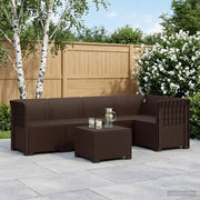 Divano da Giardino 5 Posti Stile Rattan PP Marrone 3444067