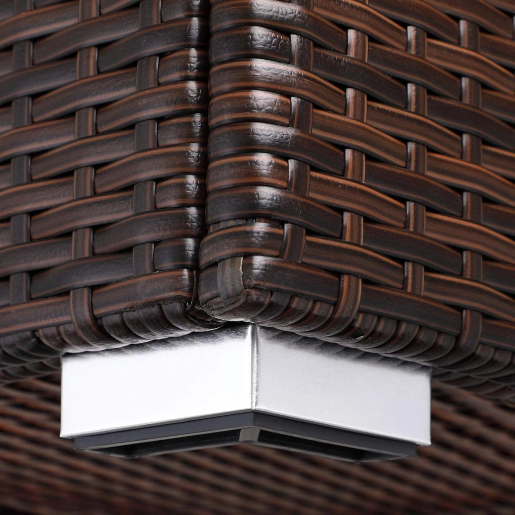 ® Baule da Giardino 318 L Impermeabile 75x75x70cm Contenitore Esterno Polyrattan Marrone