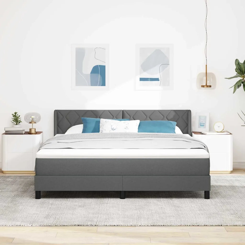 Letto a molle con cuscino Grigio scuro 200 x 180 cm Tessuto 3341182