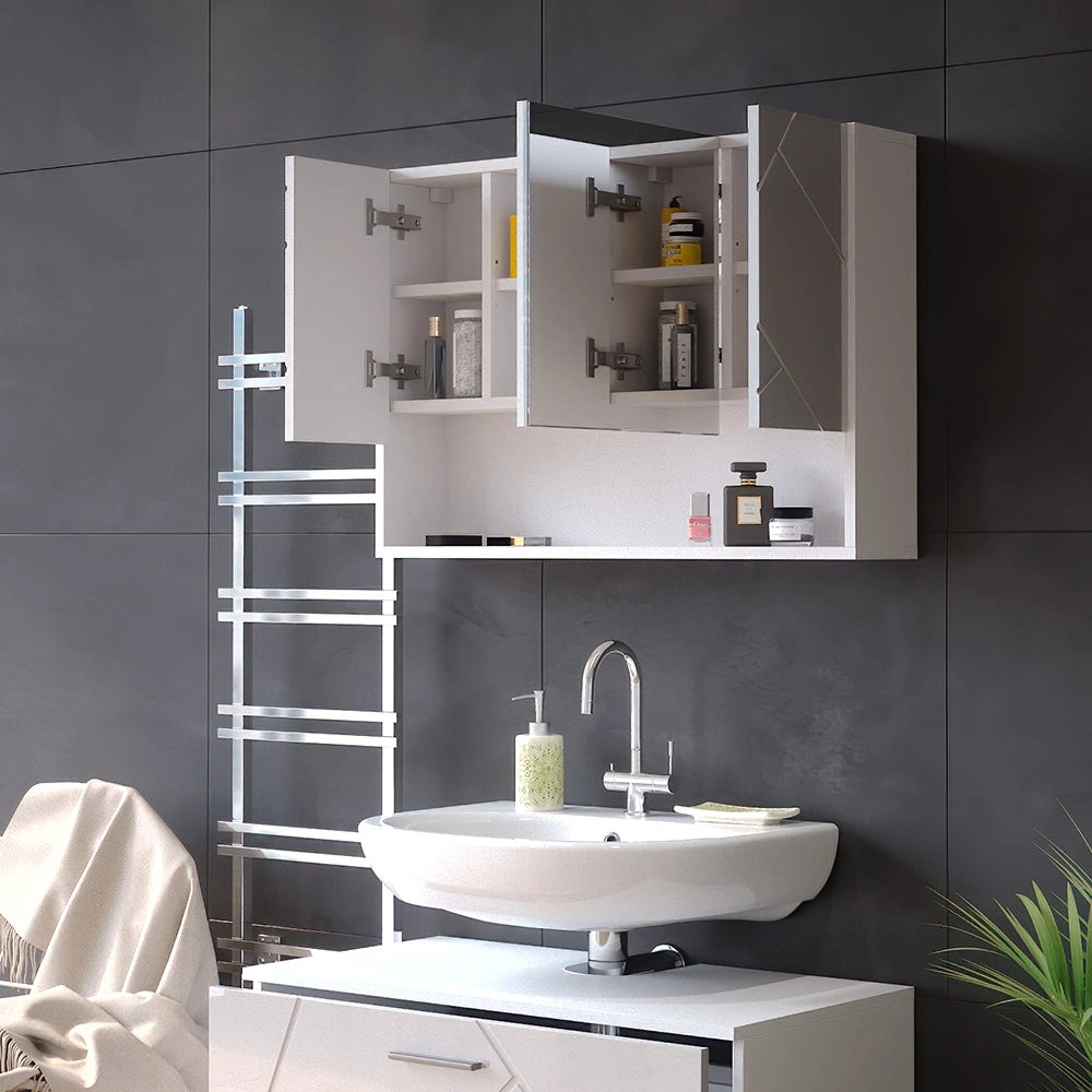 Vicco Specchio contenitore bagno Bianco lucido 80.1 x 55 cm