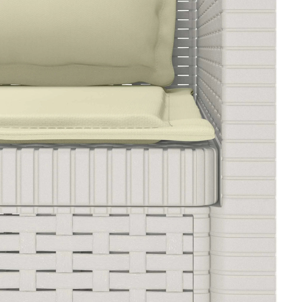 Poltrona a 1 Posto con Cuscini Aspetto Rattan PP Bianco 8011876