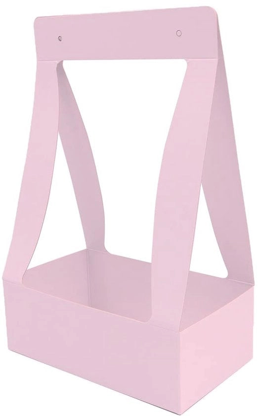 Sacchi per fiori 5 pezzi - Borse acqua resistenti in carta - Rosa - Maniglia - 33 x 20,5 x 12 cm - Regalo per compleanni/matrimoni