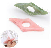 Due supporti per il dito per leggere - sostegno per libri - segnalibro - appoggio per libri - apripagine - vistapagine - accessori per libri - per appassionati di lettura (rosa e verde oliva)