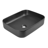 Lavabo appoggio ceramica nero rettangolare lavandino arredo bagno 50x39x13 cm *** confezione 1