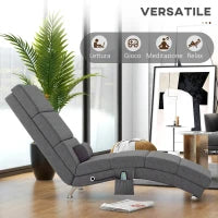 Poltrona Massaggiante con 8 Punti Vibranti e Riscaldamento, 5 Modalità, Timer e Telecomando, Grigio