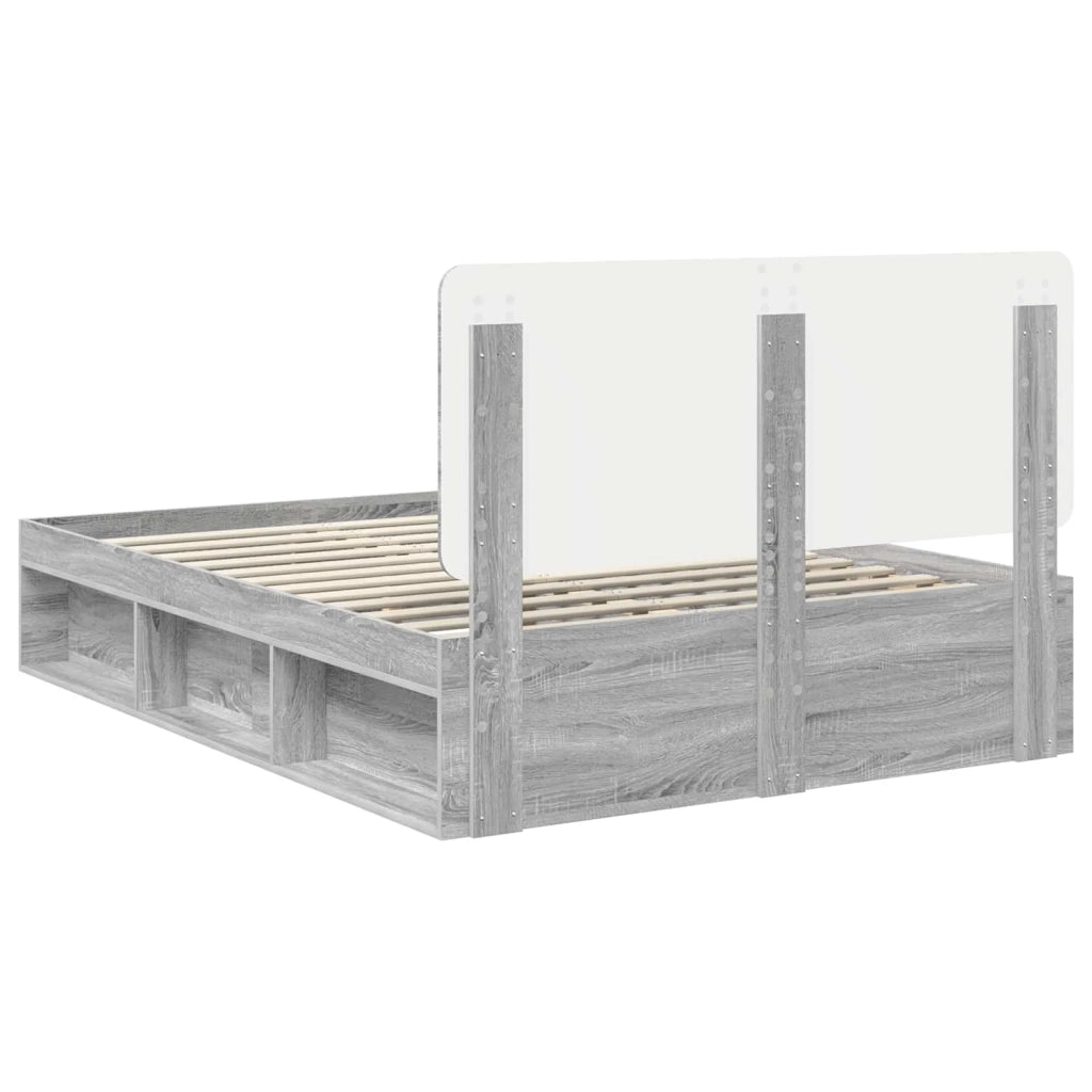 Struttura del letto Grigio Sonoma 140 x 190 cm Pino massello 3412493