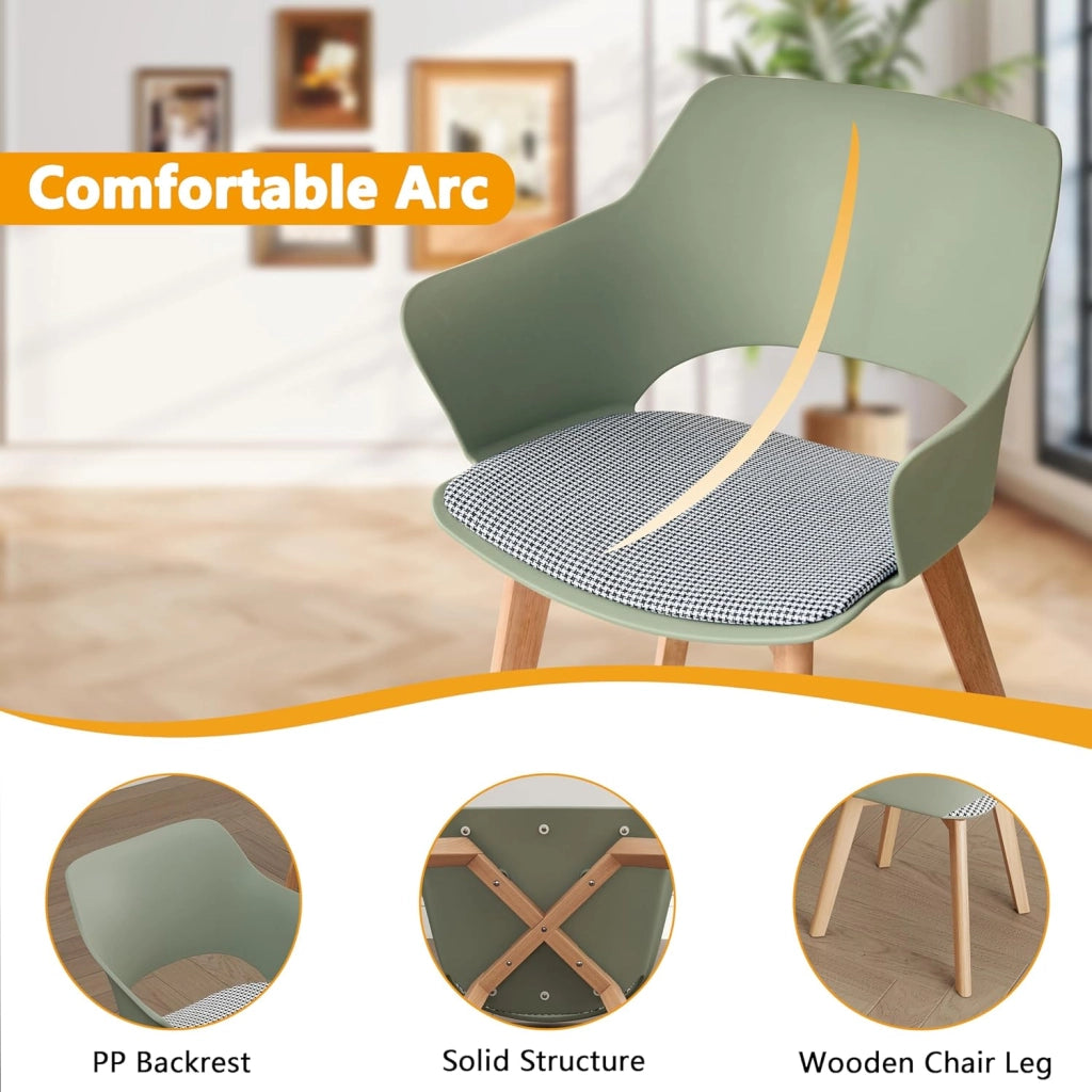 GrandCA HOME Set di 8 Sedie da Cucina Nordica Sedia da Pranzo con Gambe in Legno Massello, Sedie Imbottite per Camera da Letto, Soggiorno, Cucina,Miscela-2-N